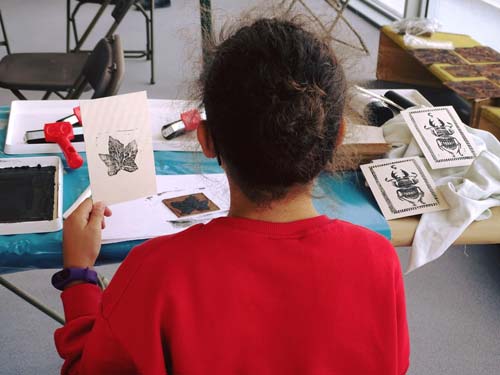 Animation d'atelier de linogravure